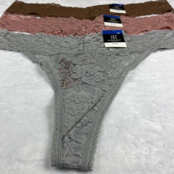 INC International Concepts Lot of 3 Lace Thong Panties Underwear Size XL NWT - Picture 2 of 6